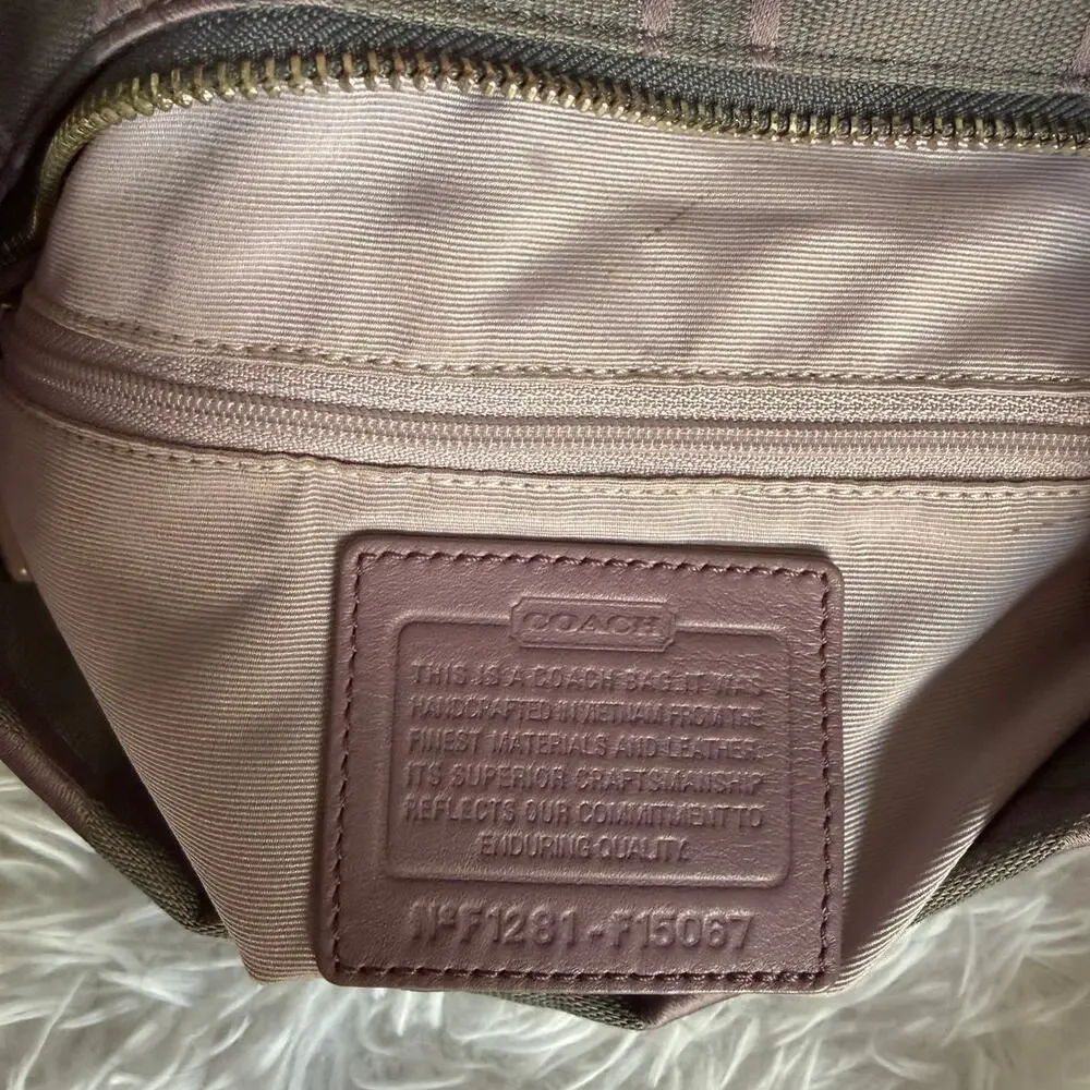 COACH Purple Signature Canvas Duffle Shoulder Bag Crossbody